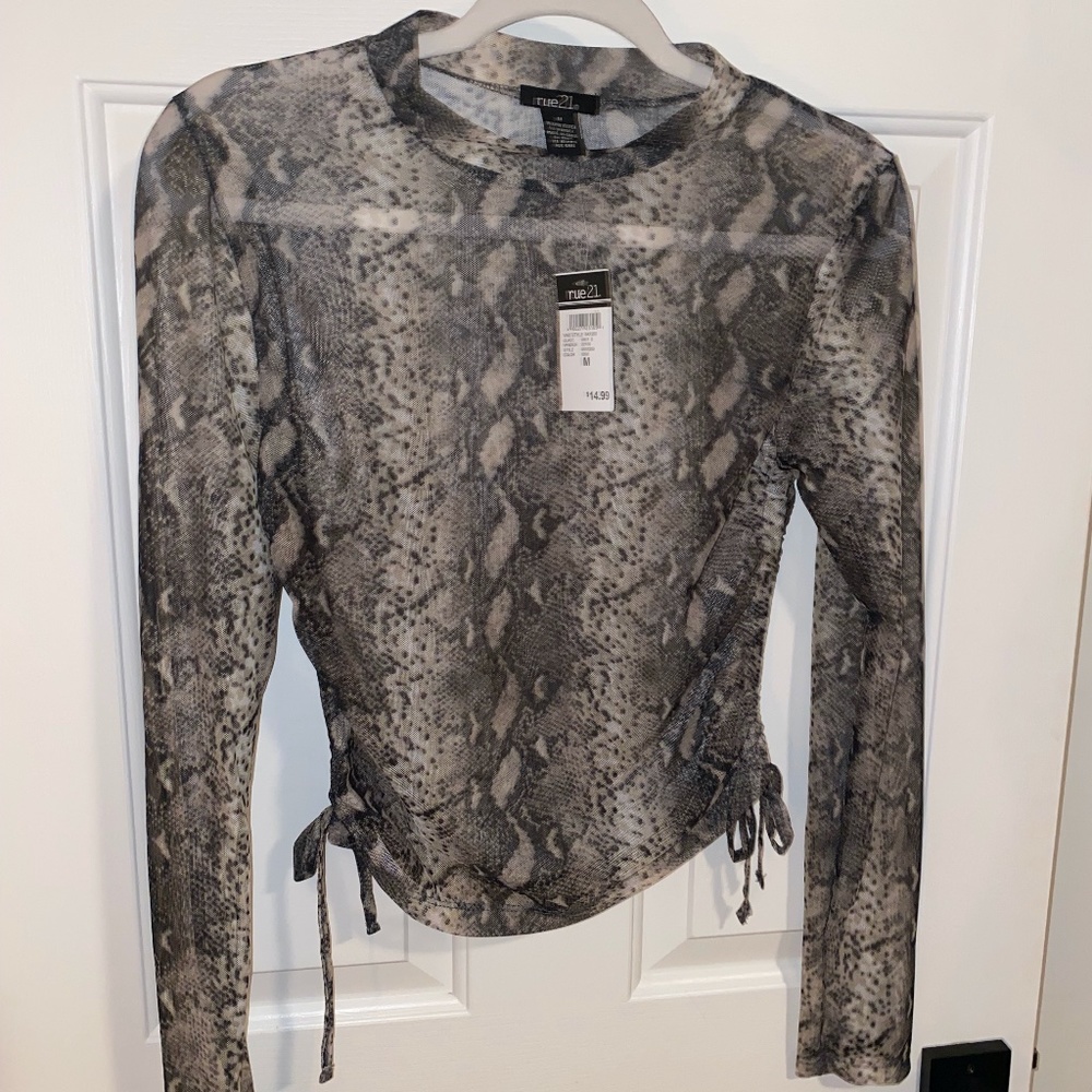 rue21 Sheer Snake Skin Top